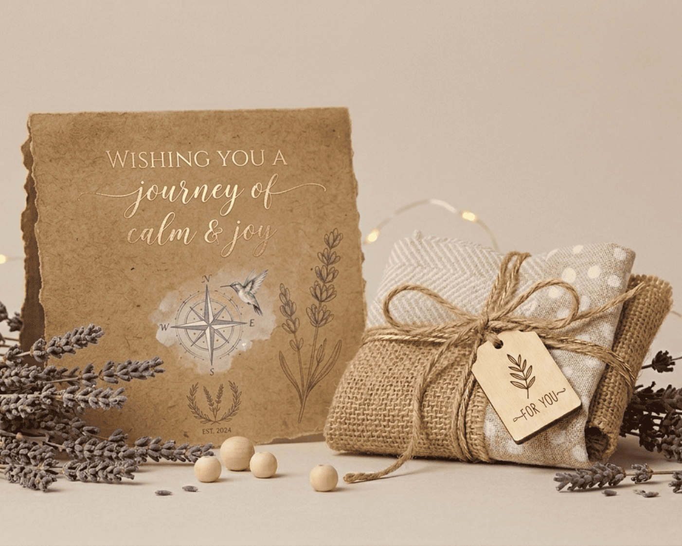 rustic wrap and card
