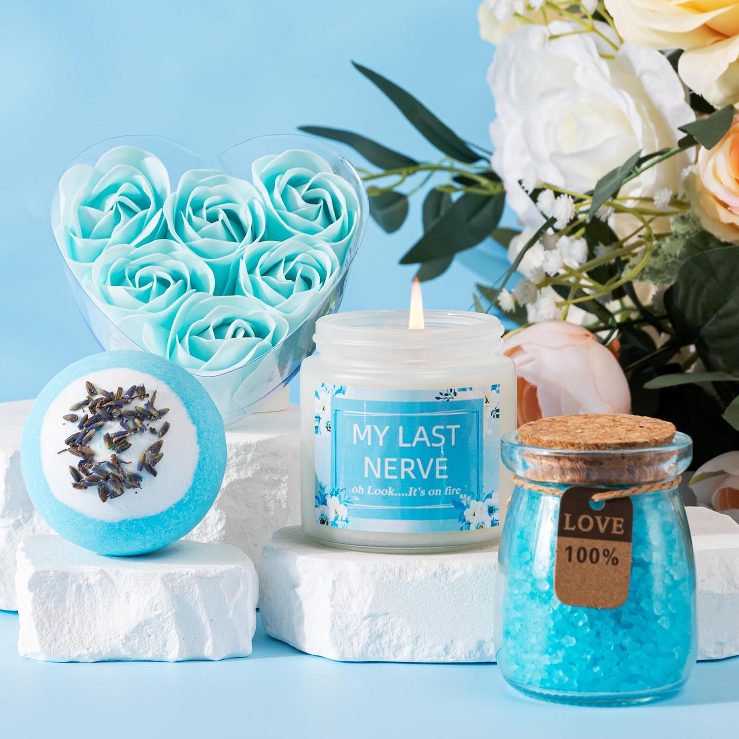 Luxury Self-Care Spa Gift Box – Blue Edition - Image 3