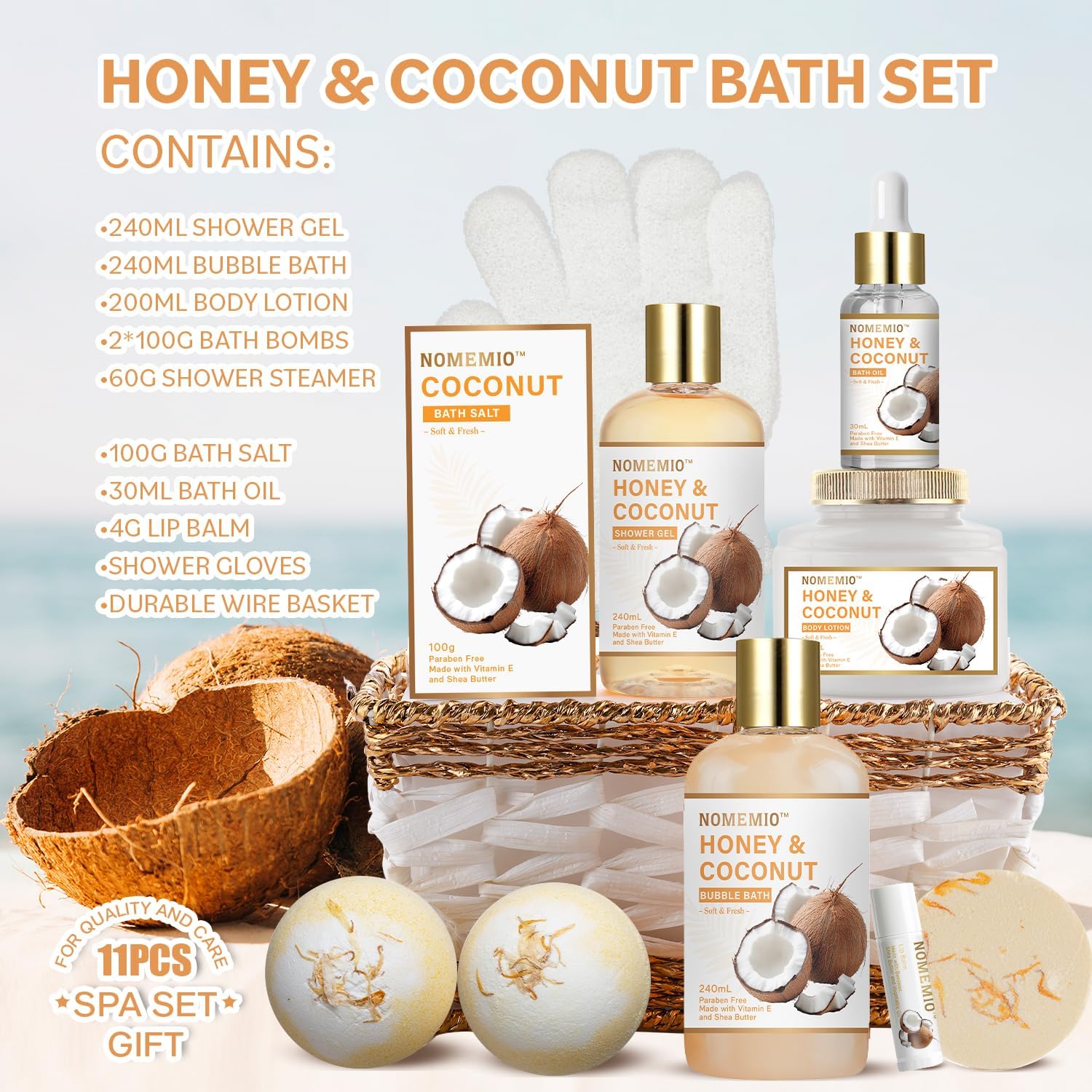 Honey & Coconut Luxury Spa Gift Basket - Image 3